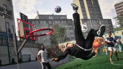 Official EA SPORTS FC 27 screenshot of the Bucket Ball minigame in The Grounds
