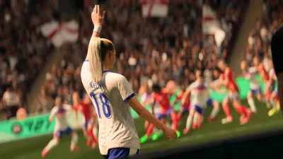 Official EA SPORTS FC 27 screenshot of England national team players celebrating
